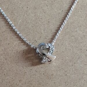 Elegant Silver Tone Heart Pendant Necklace